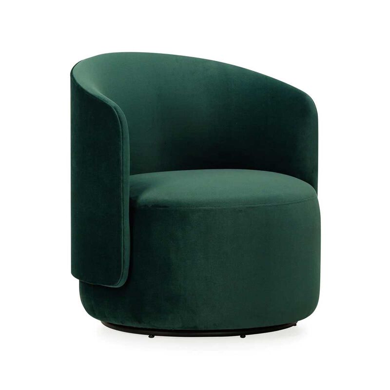 The Estella Swivel Chair - Velvet Deep Sea Green image number 3